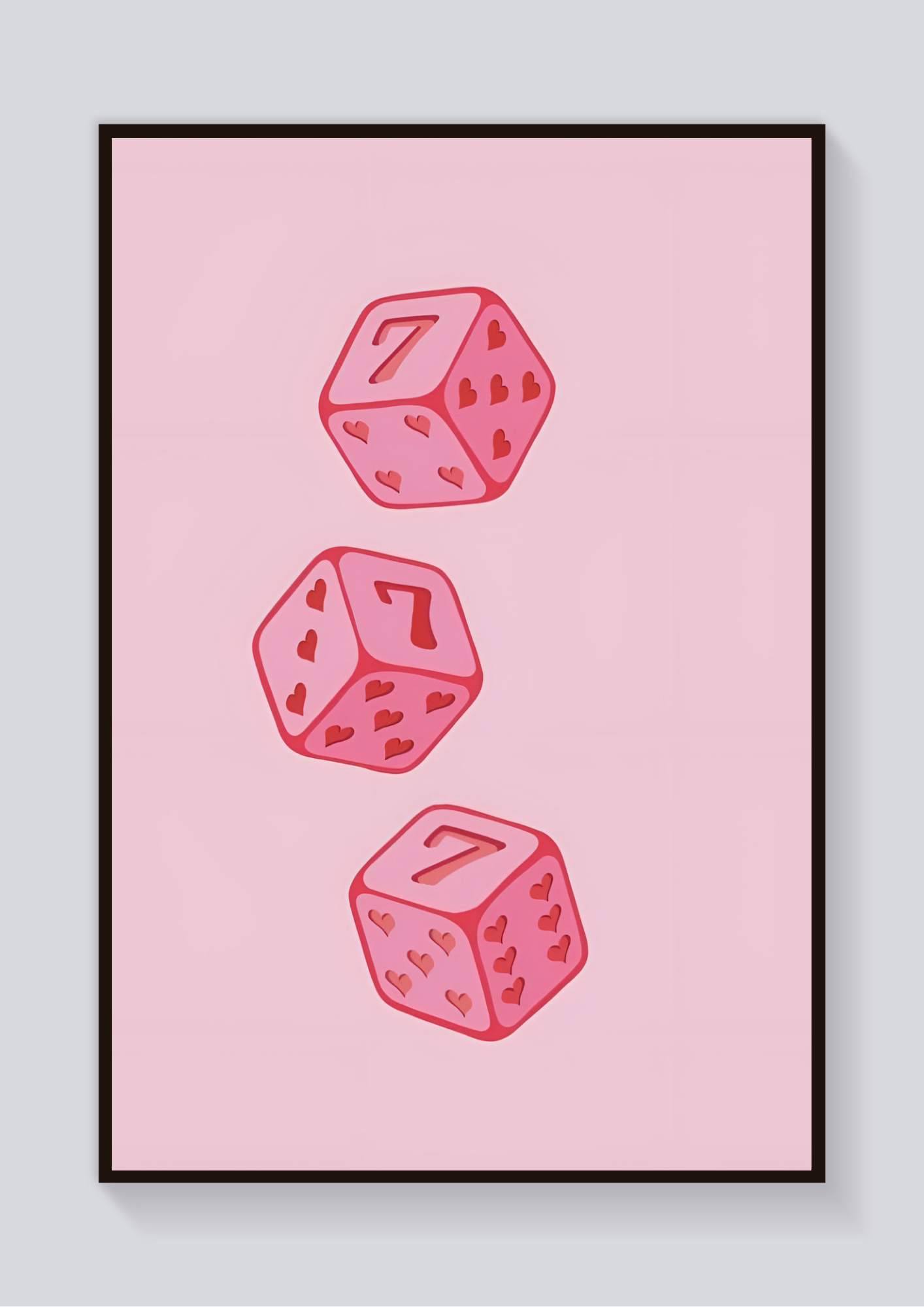 Lucky Pink Dice Poster