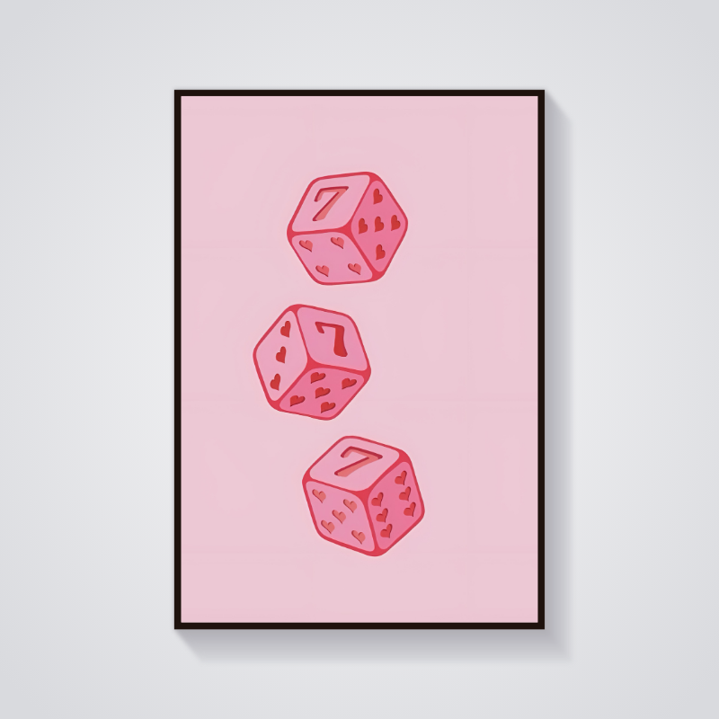 Lucky Pink Dice Poster