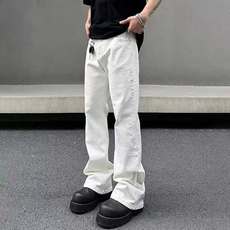 Mens Y2K American Style Micro Flared Denim Jeans