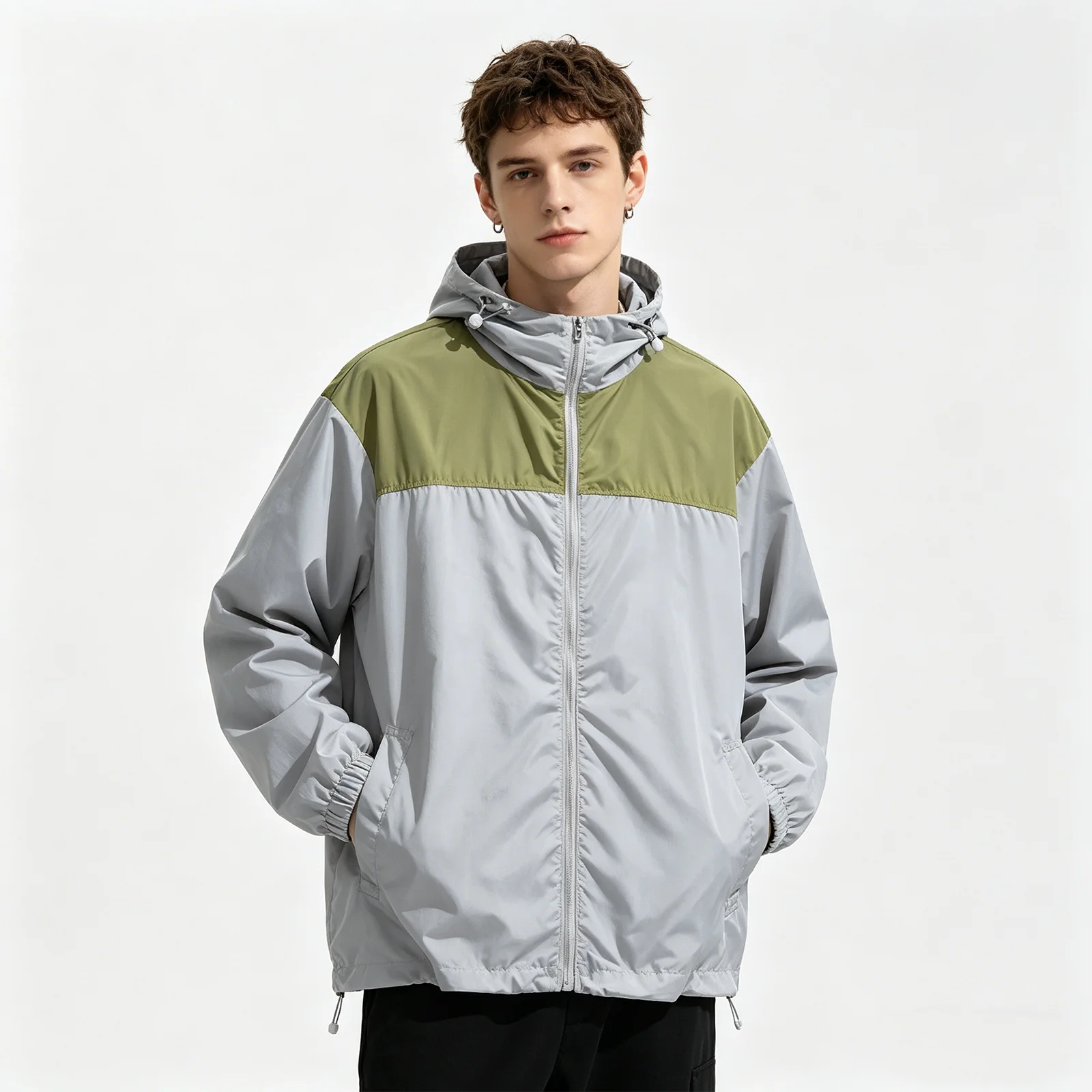 Mens Y2K Lightweight Windbreaker Jacket