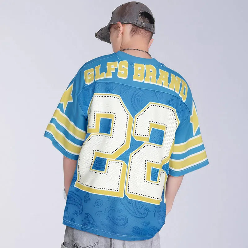 Mesh Oversized Y2K "22" Football Jersey