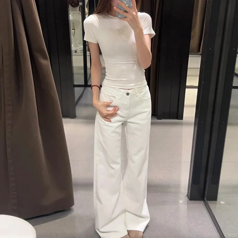Minimalist Low Waist Y2K Flared Jeans