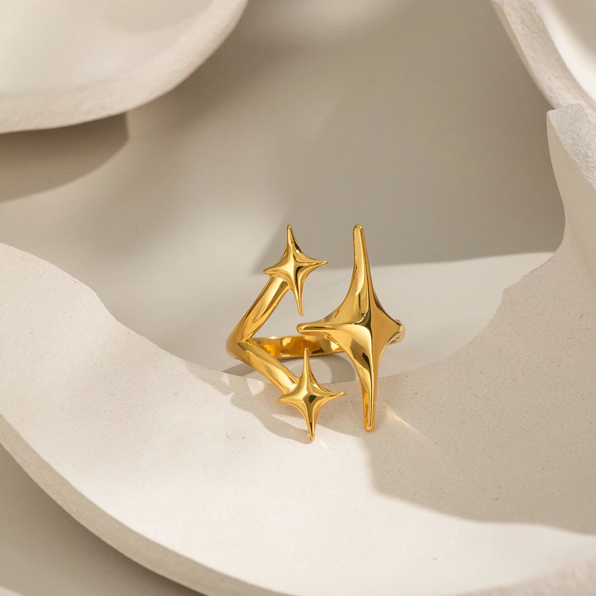 Minimalist Y2K Metal Star Open Ring