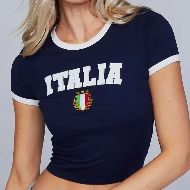 Navy Italia Crop Top