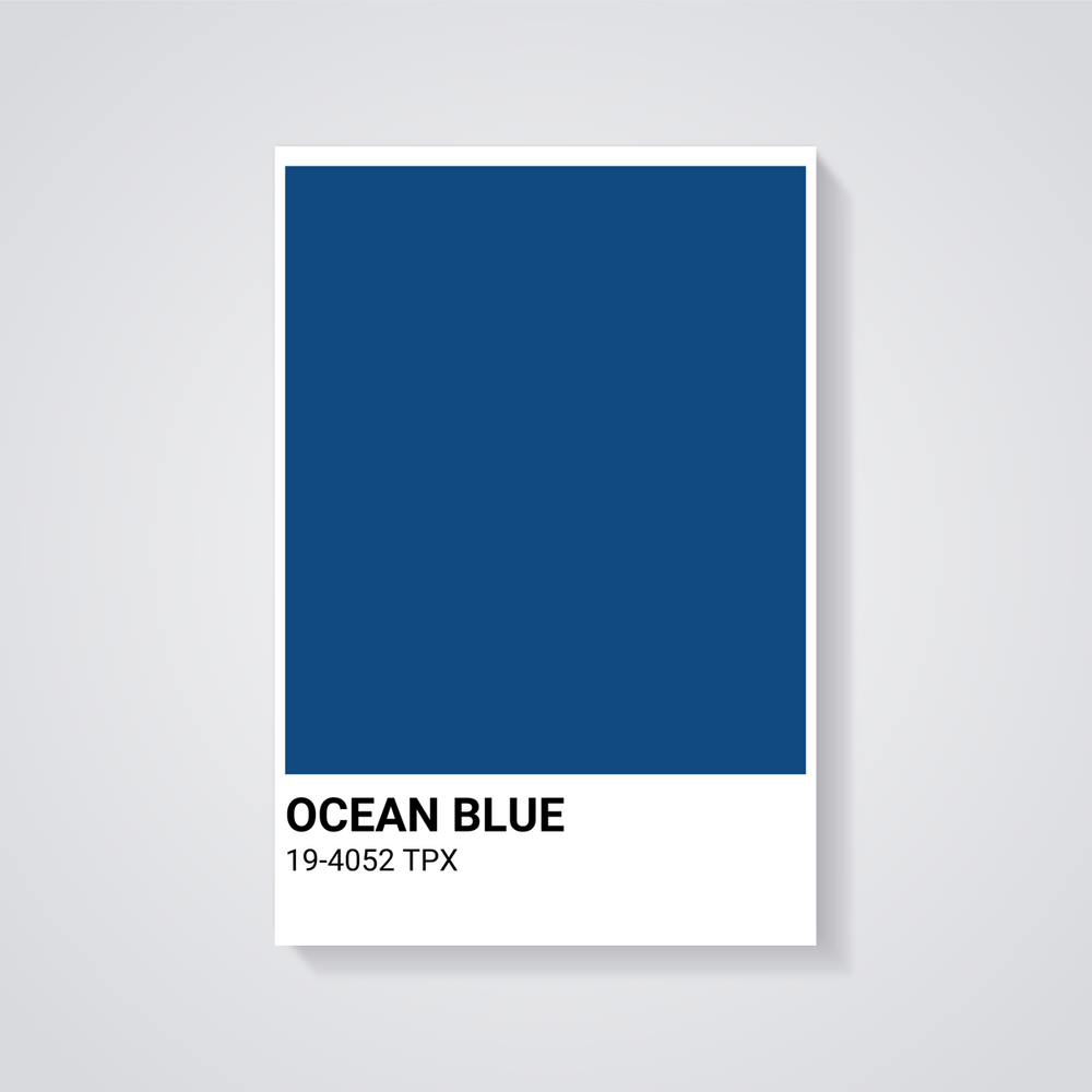 Ocean Blue 19-4052 TPX Color Swatch Art Print - Coastal Seaside Decor
