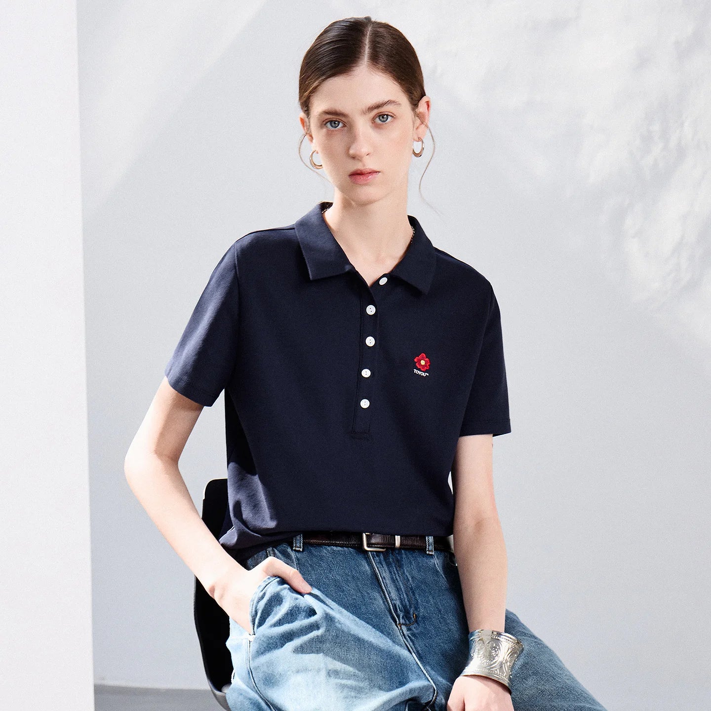 Old Money Y2K Embroidered Polo Shirt