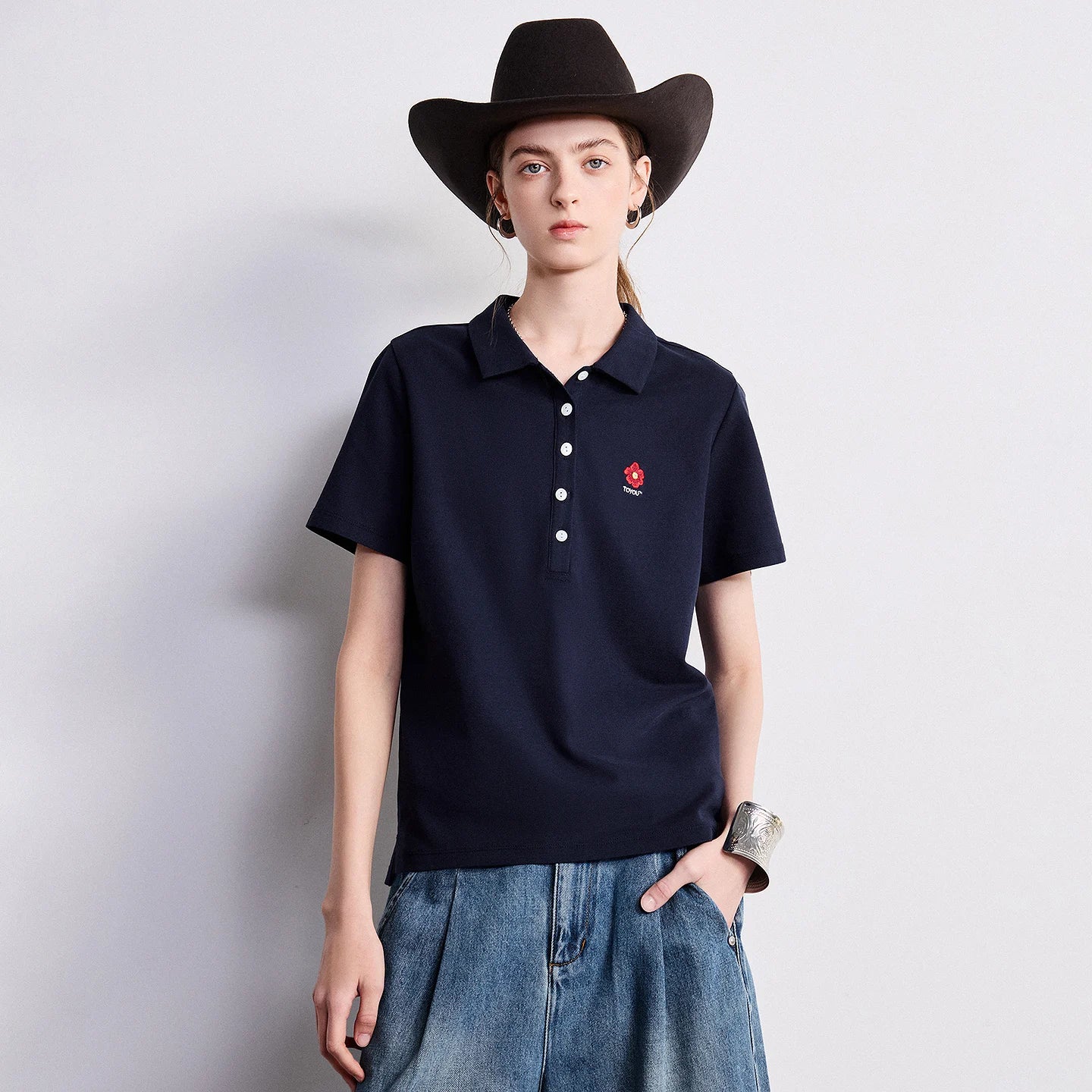 Old Money Y2K Embroidered Polo Shirt
