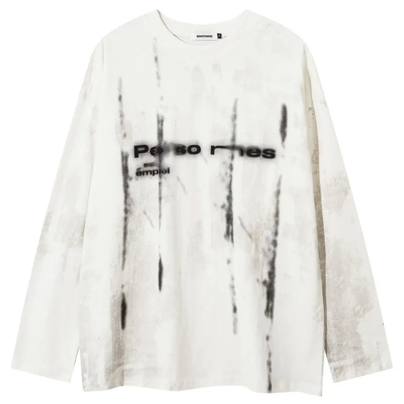 Oversized Grunge Y2K Graphic Long Sleeve Top