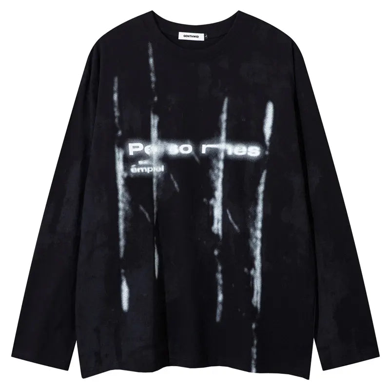 Oversized Grunge Y2K Graphic Long Sleeve Top