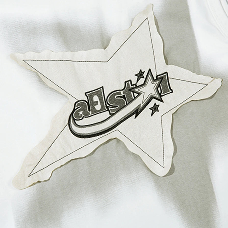 Oversized Star Patchwork Y2K Tank Top