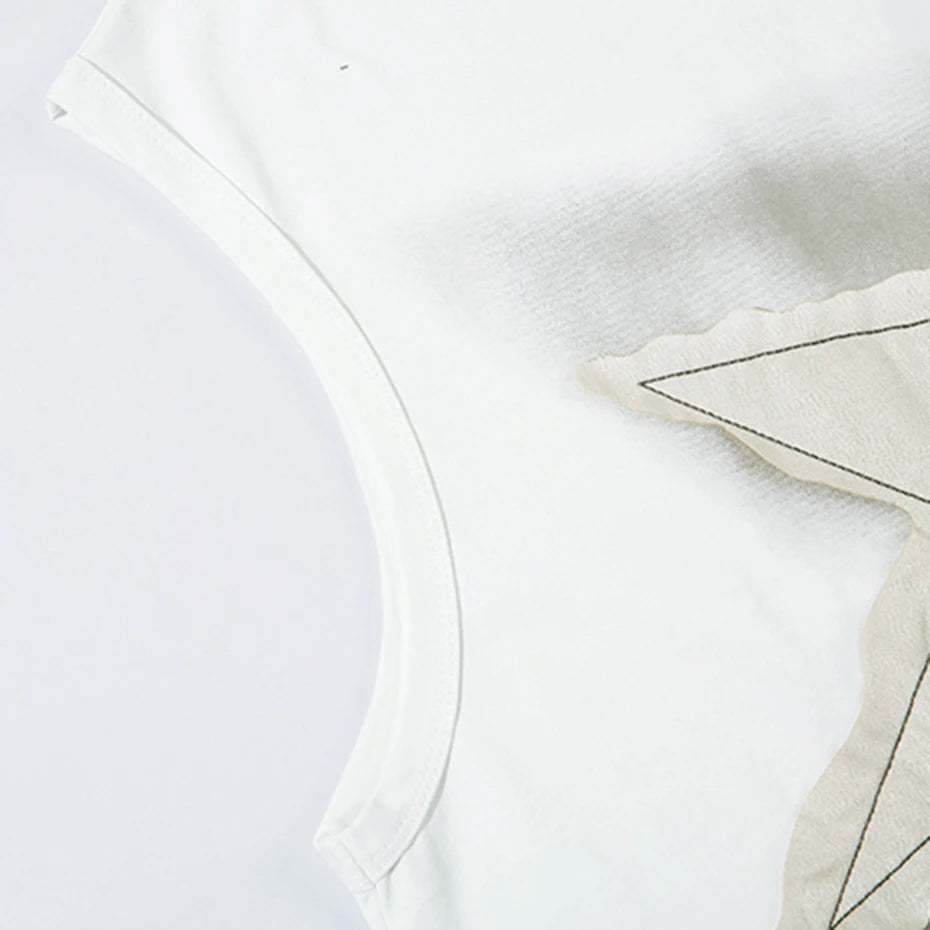 Oversized Star Patchwork Y2K Tank Top