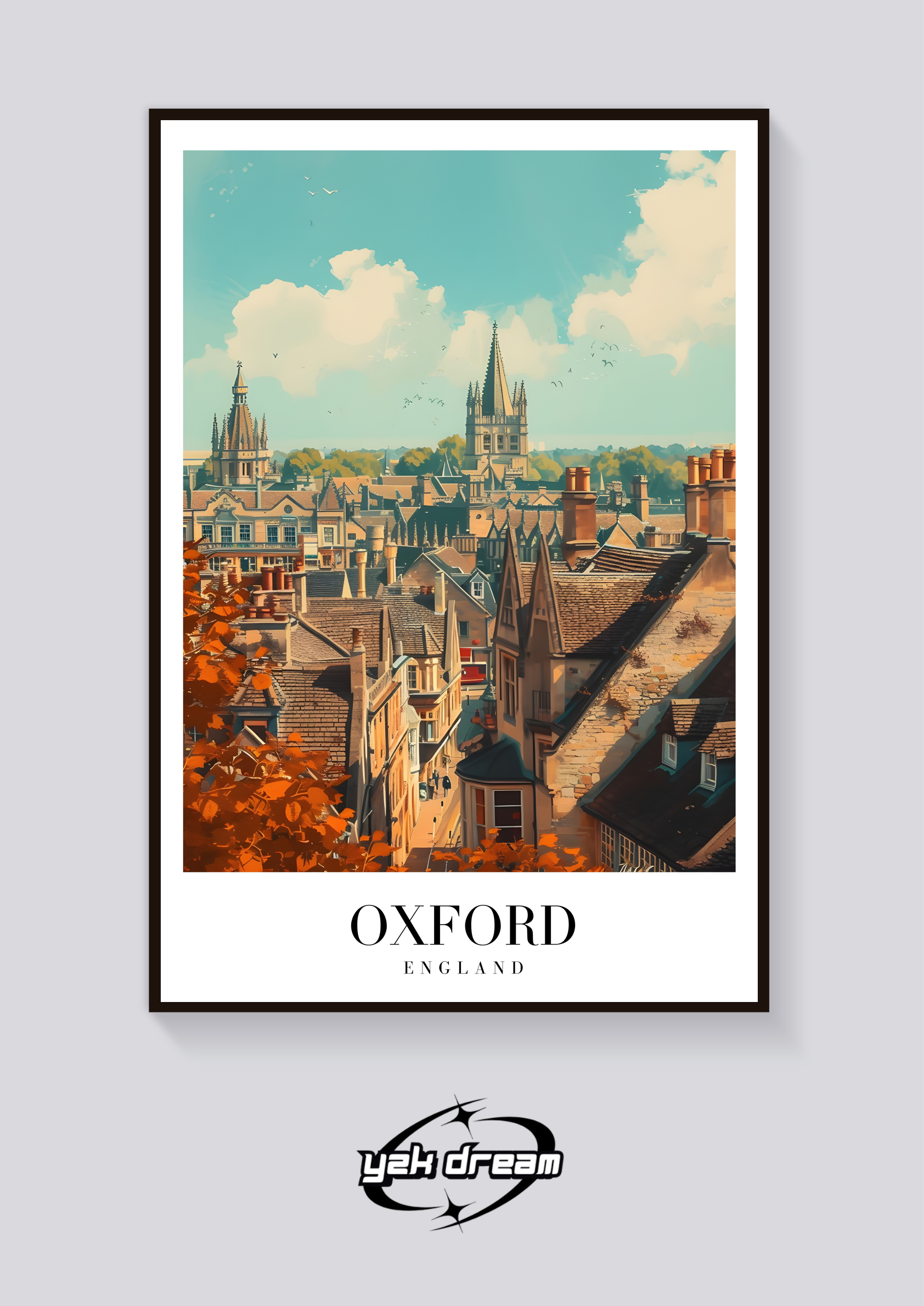 Oxford Rooftops Vintage Poster