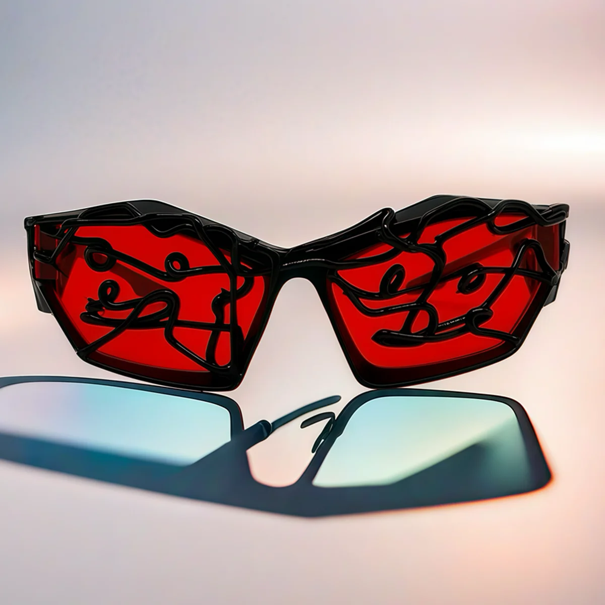 Personalised Lines Y2K Futuristic Sunglasses