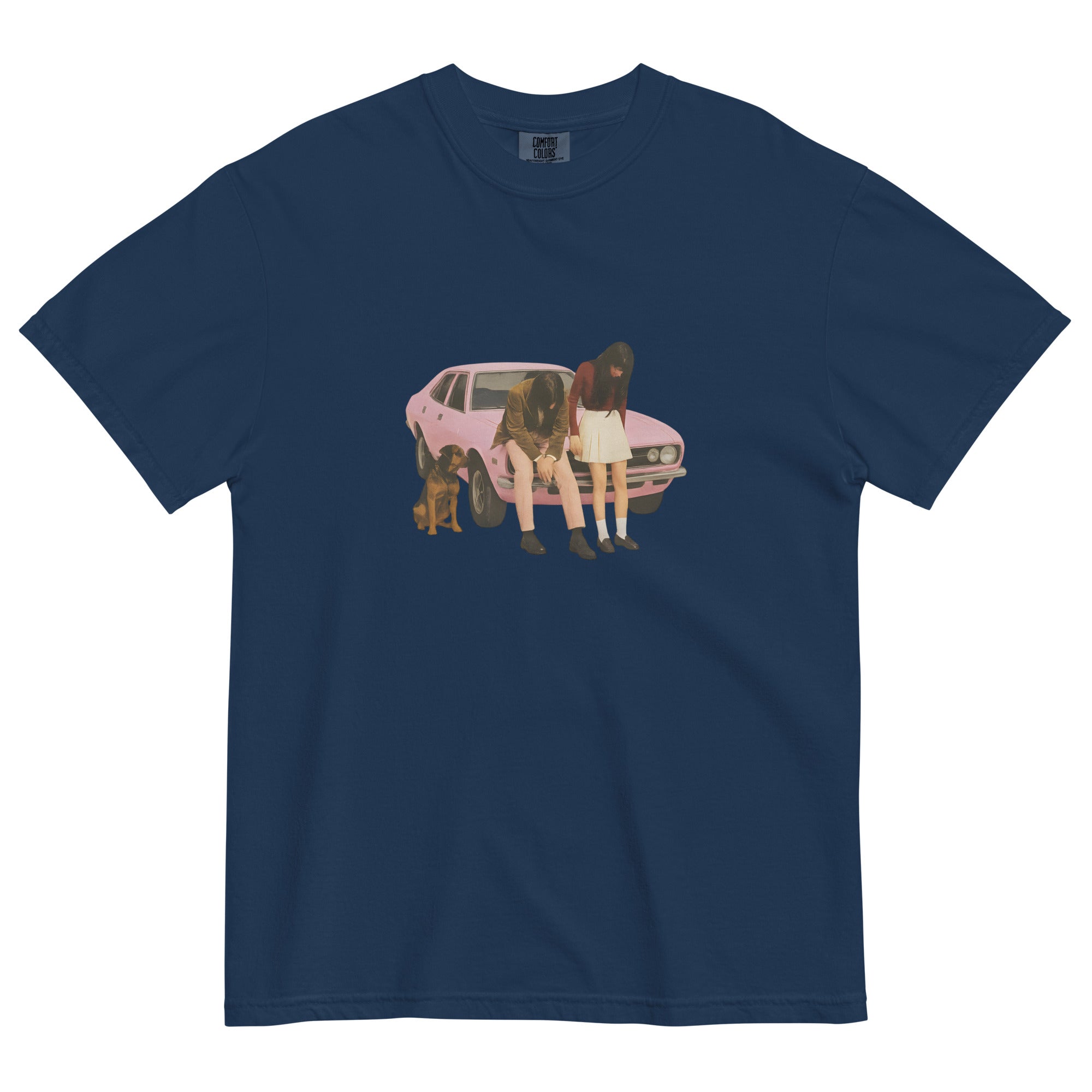 Pink Classic Car Graphic Heavyweight T-Shirt