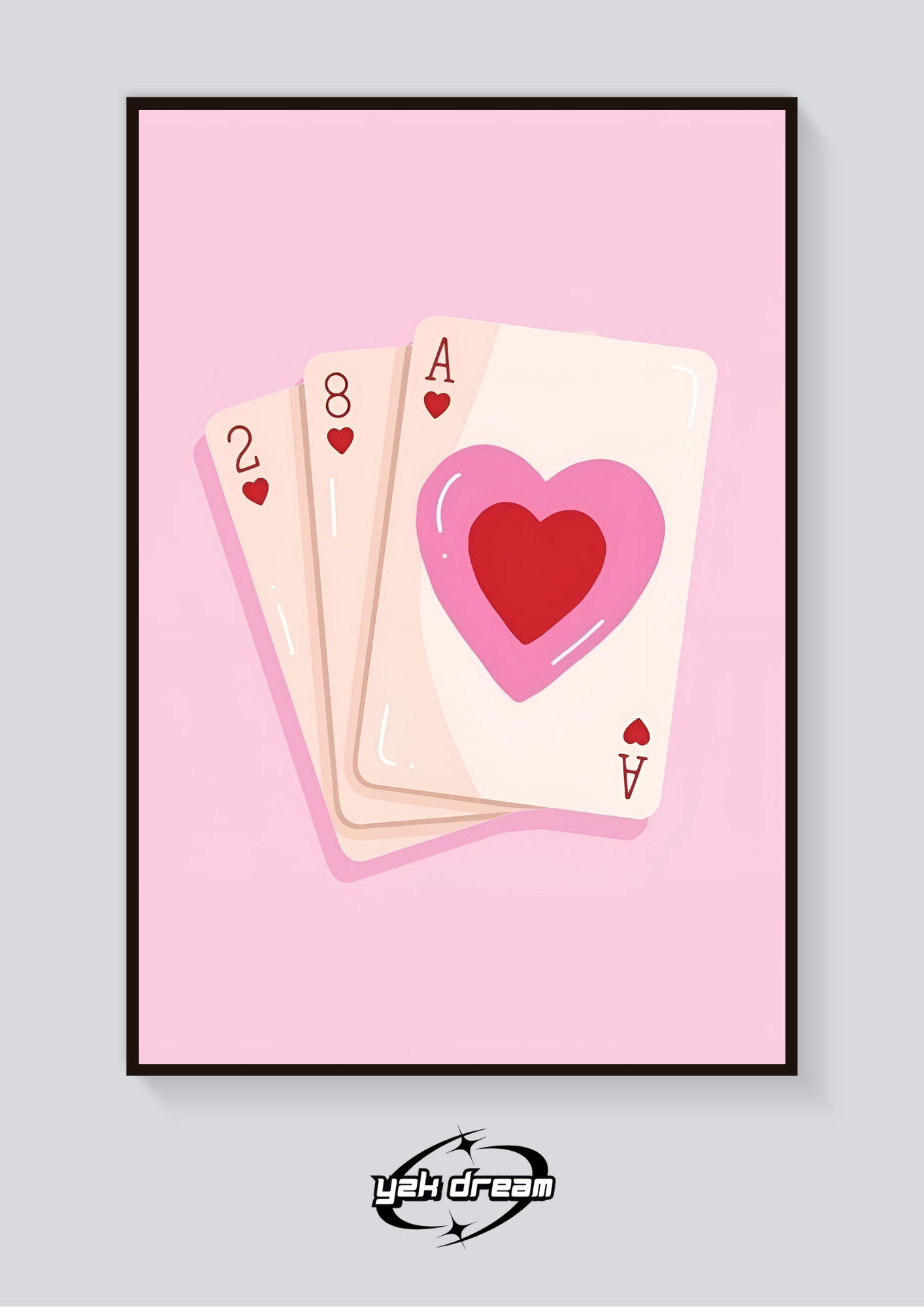 Pink Playing Cards Poster