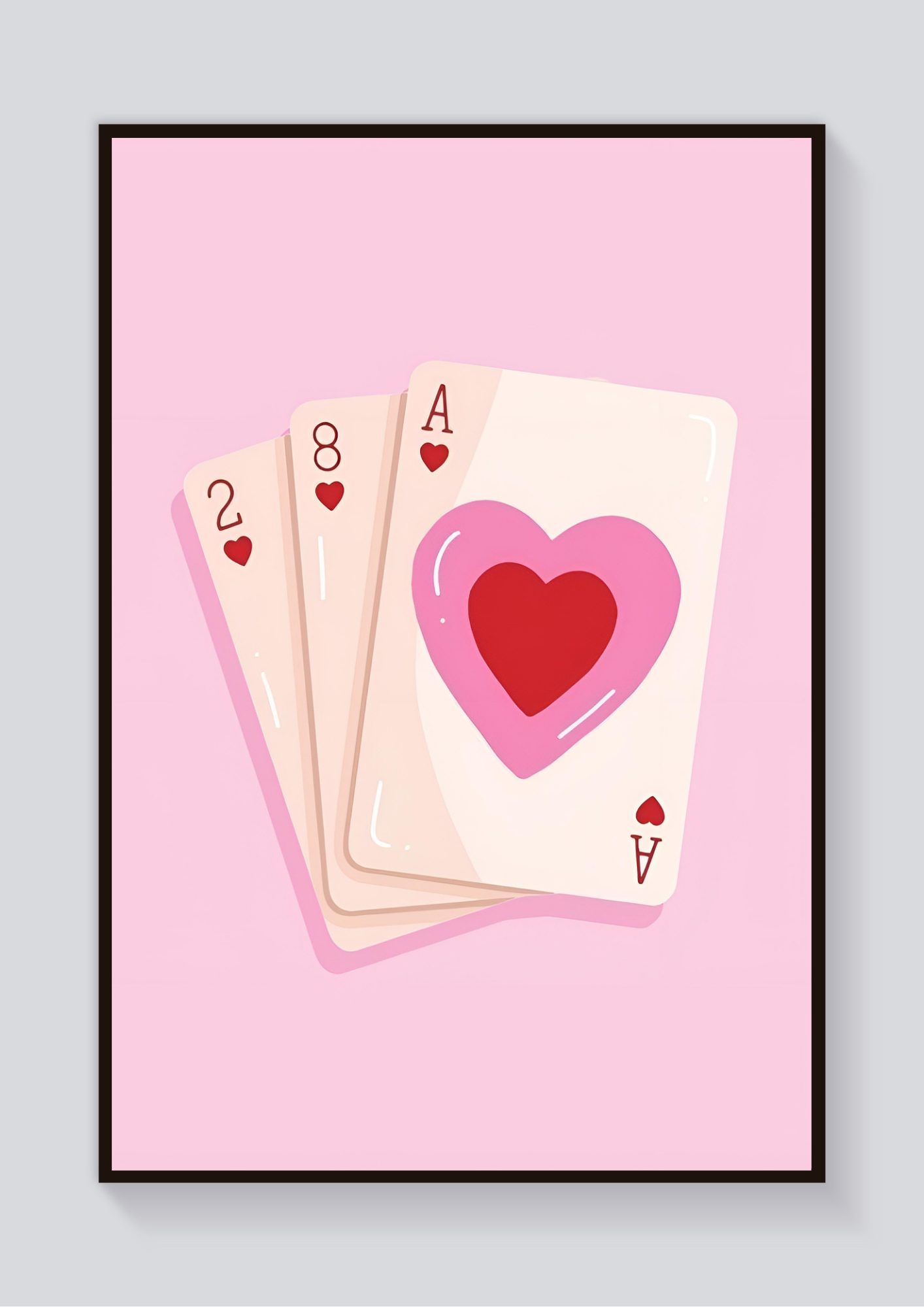 Pink Playing Cards Poster