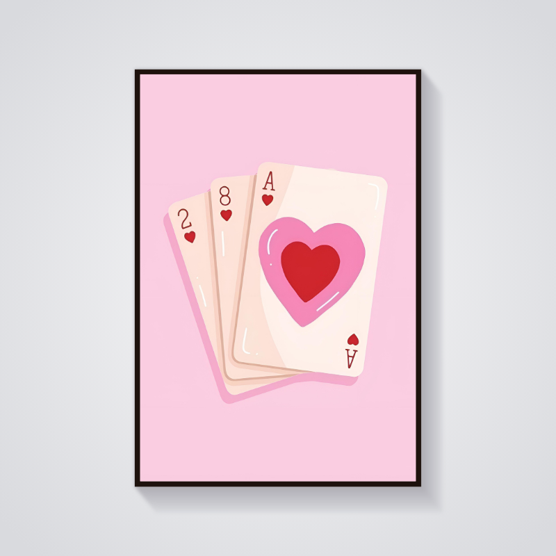 Pink Playing Cards Poster