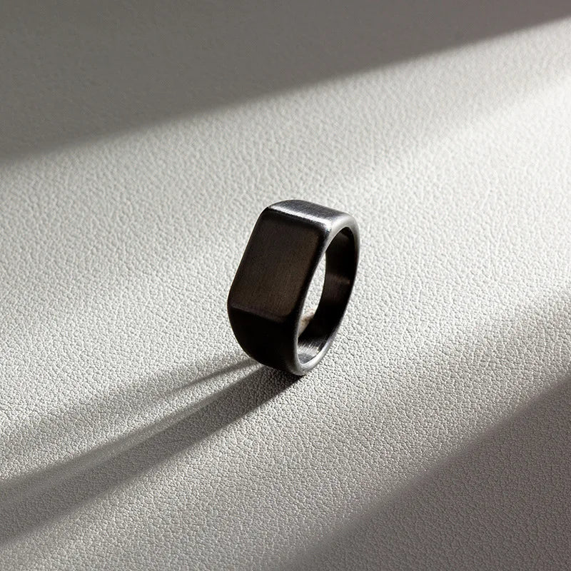 Plain Slim Rectangle Signet Ring