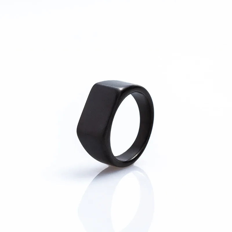 Plain Slim Rectangle Signet Ring