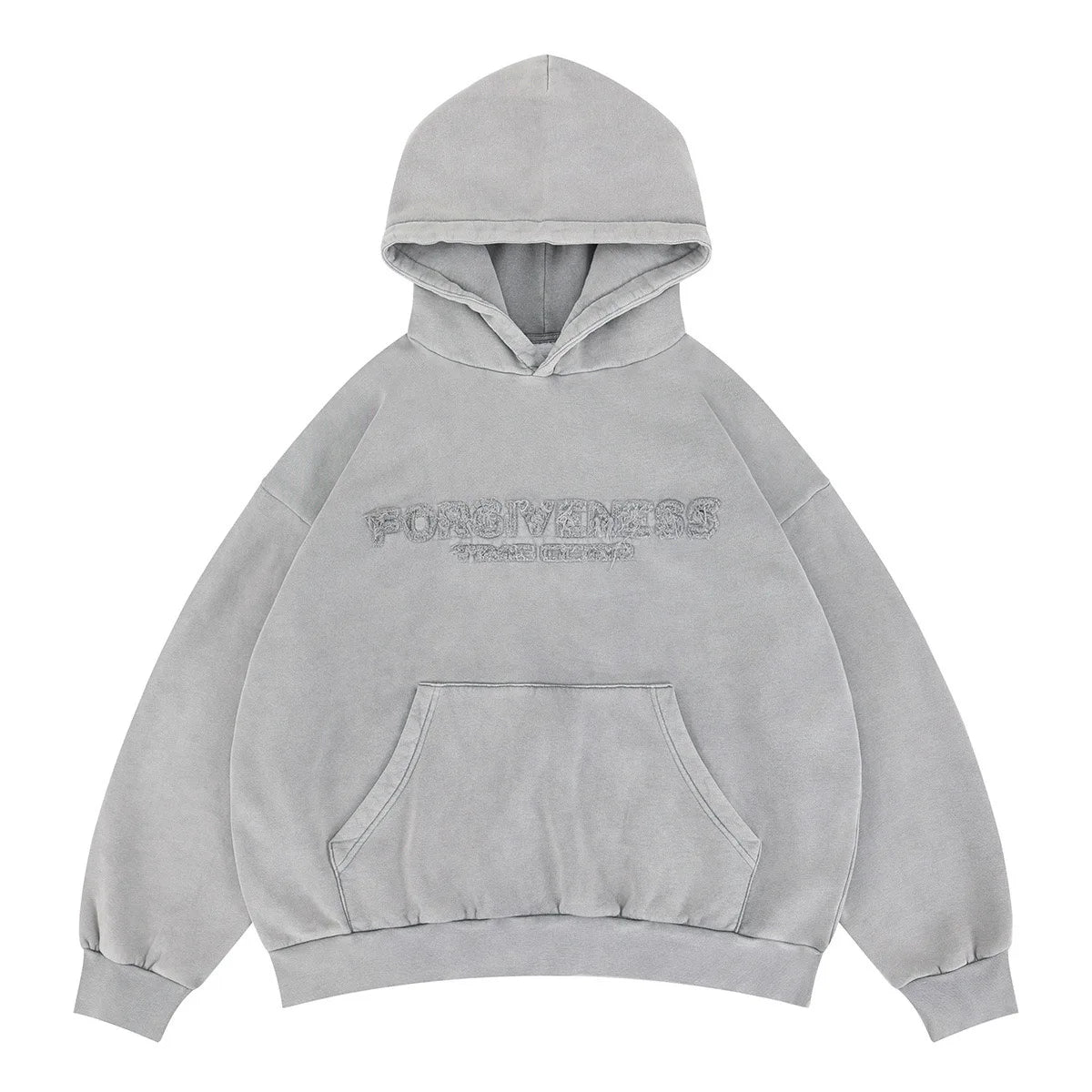 Plain Y2K Distressed Embroidered Graphic Hoodie