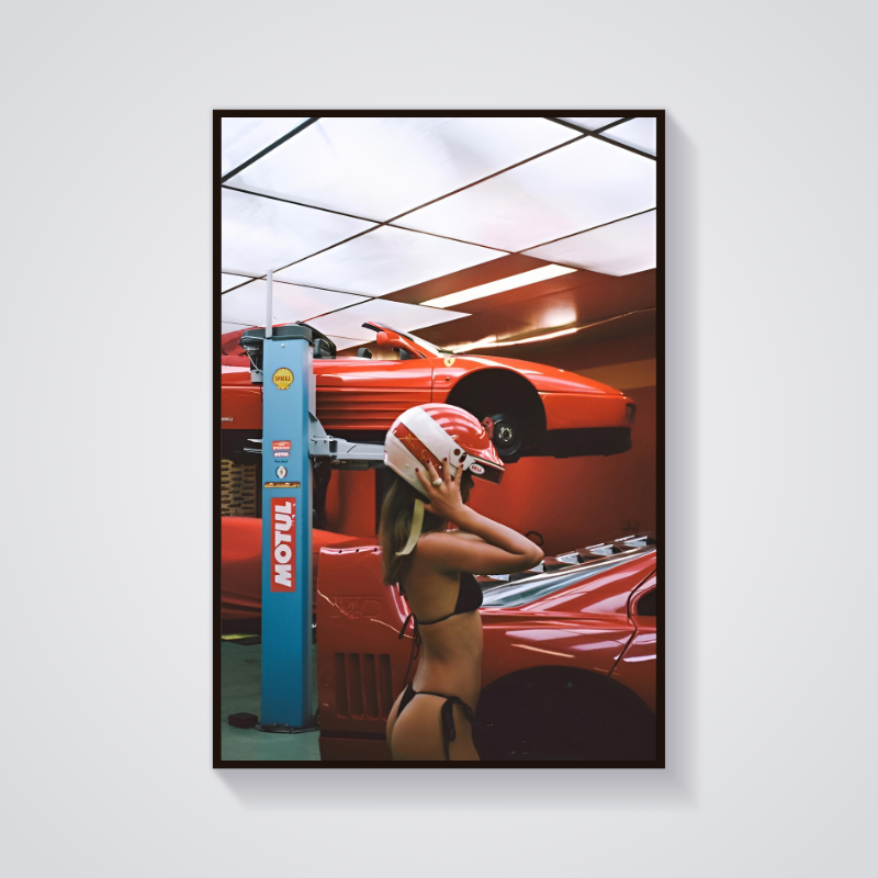 Y2K Ferrari Girl Poster