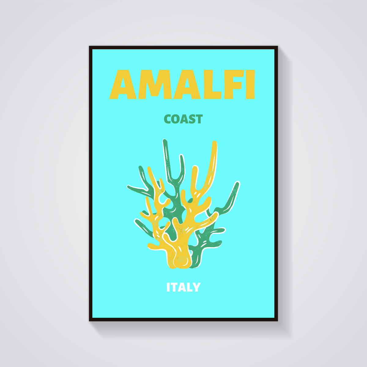 Preppy Amalfi Coast Coral Poster