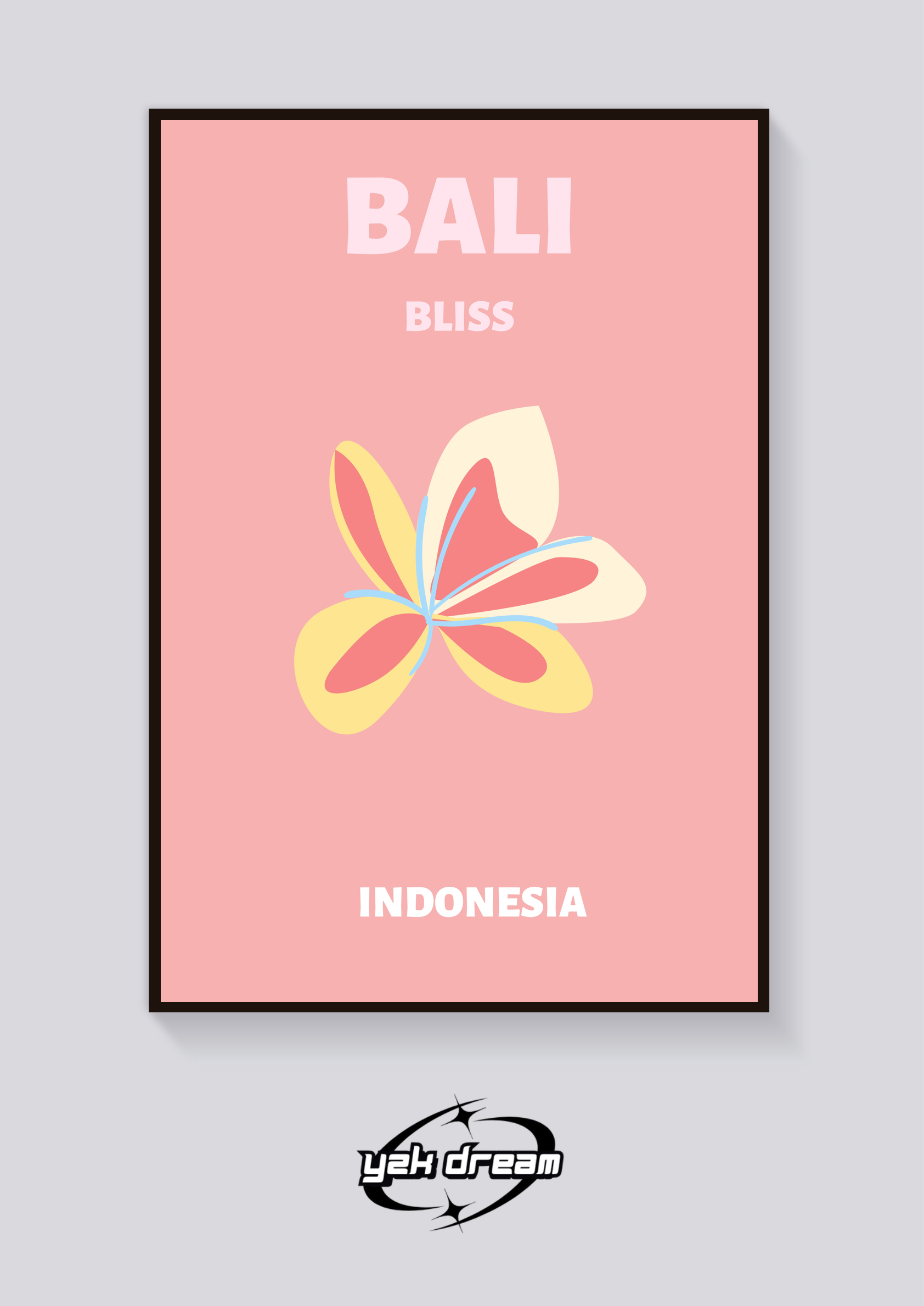 Preppy Bali Frangipani Poster