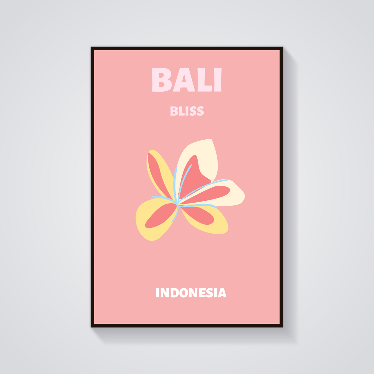 Preppy Bali Frangipani Poster