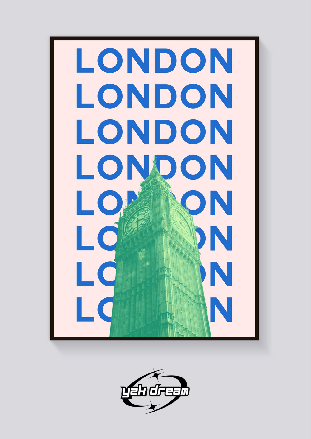 Preppy Vintage London Poster - Big Ben Art Print - Retro Travel ...
