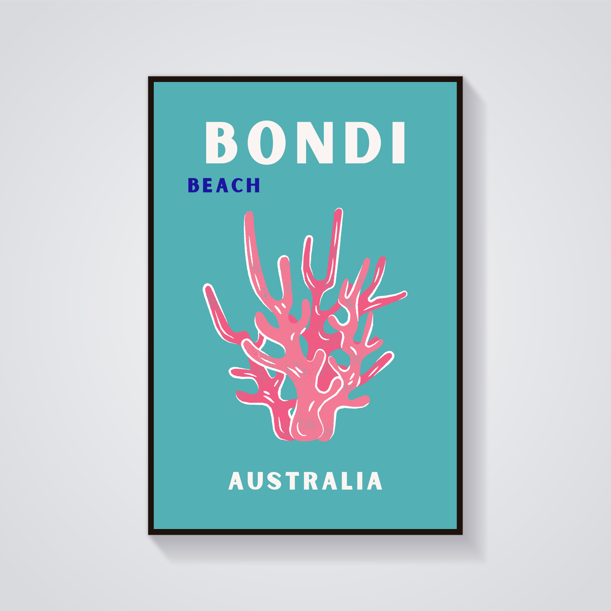 Preppy Bondi Beach Coral Poster