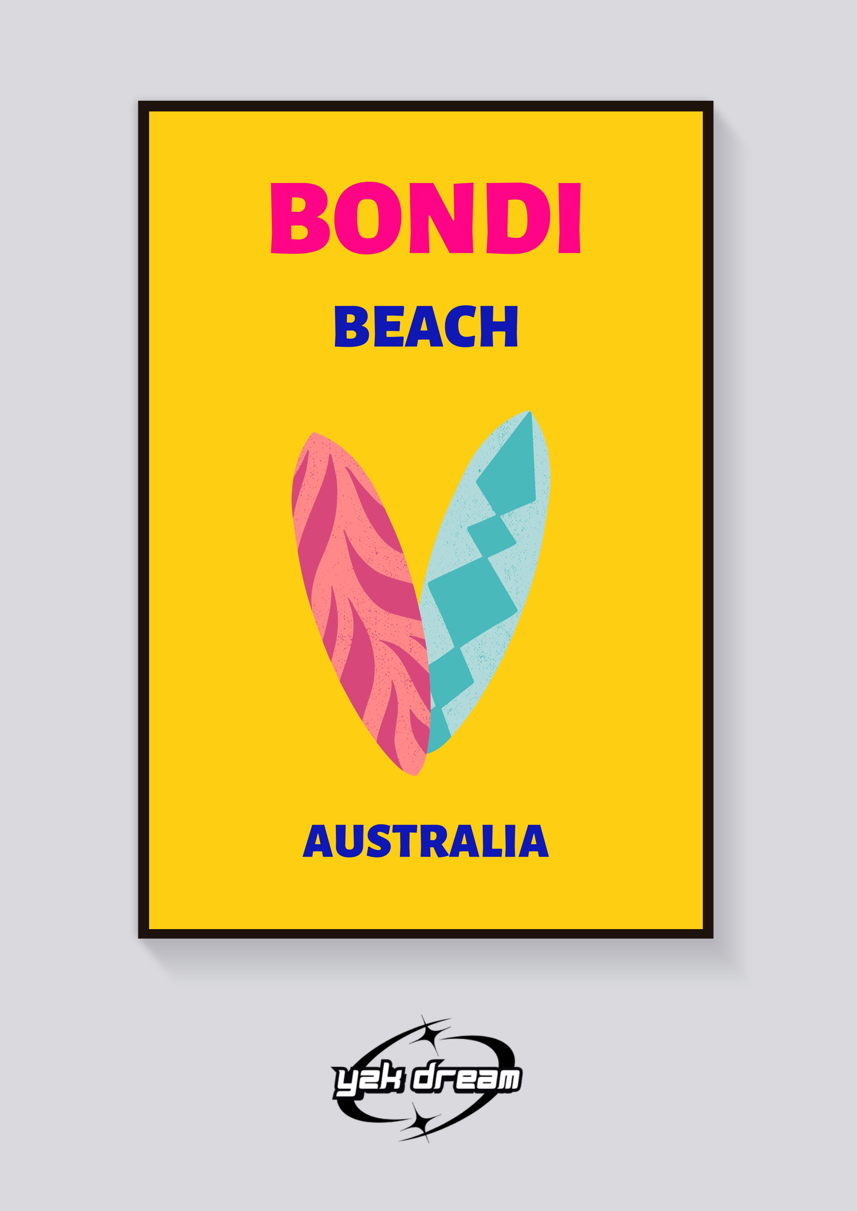 Preppy Bondi Beach Surfboards Poster