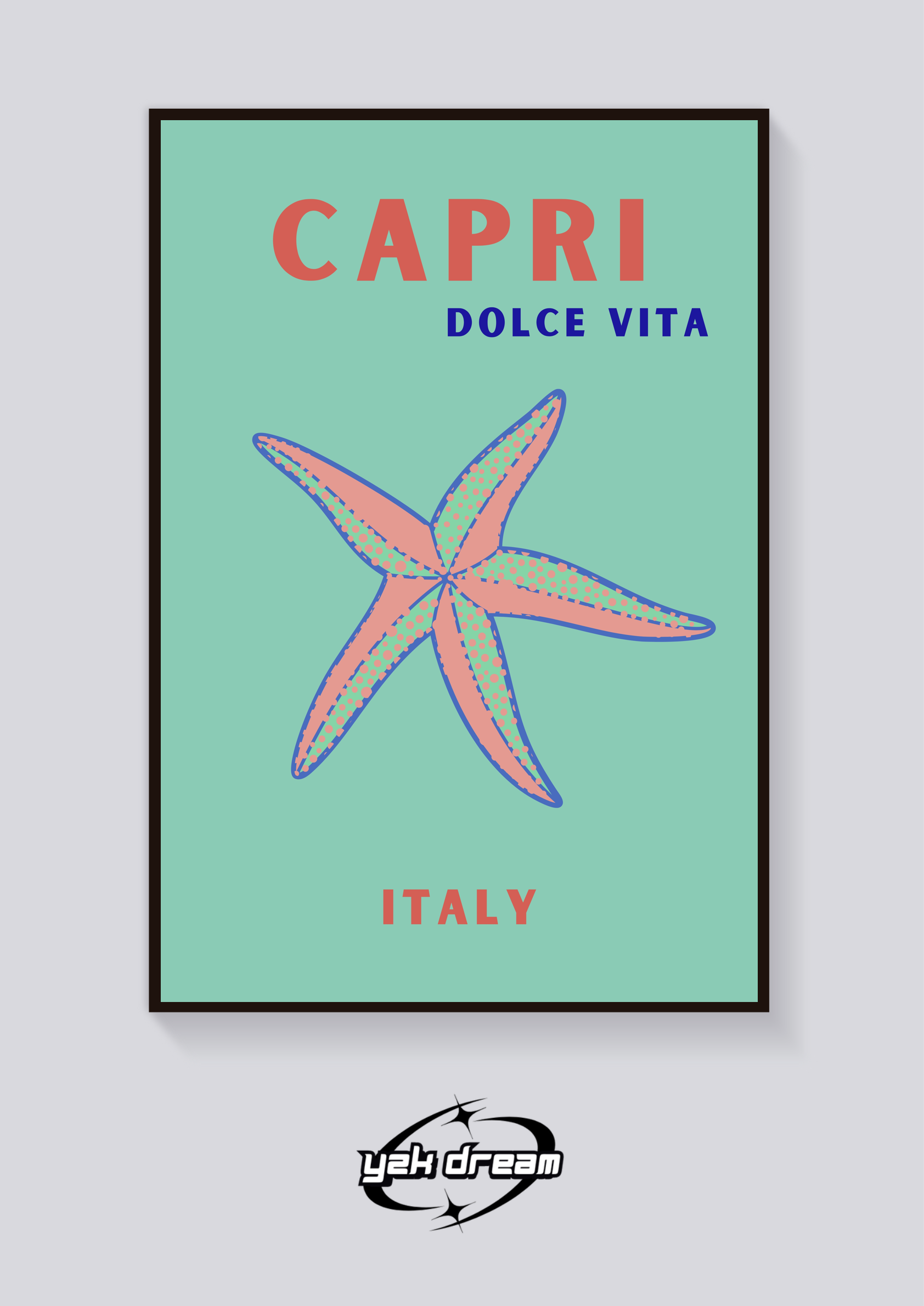 Preppy Capri Starfish Poster