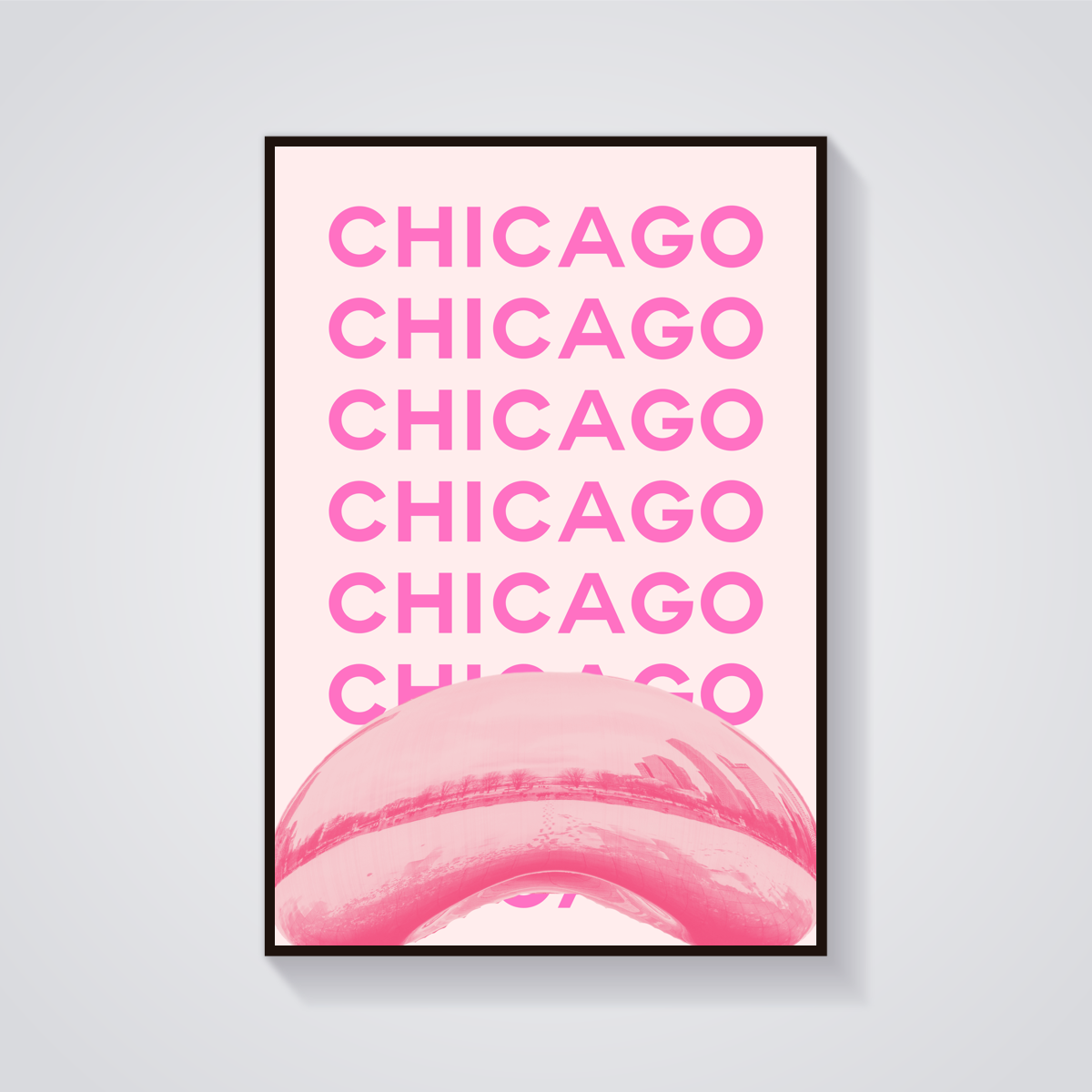 Preppy Chicago Bean Pink Poster