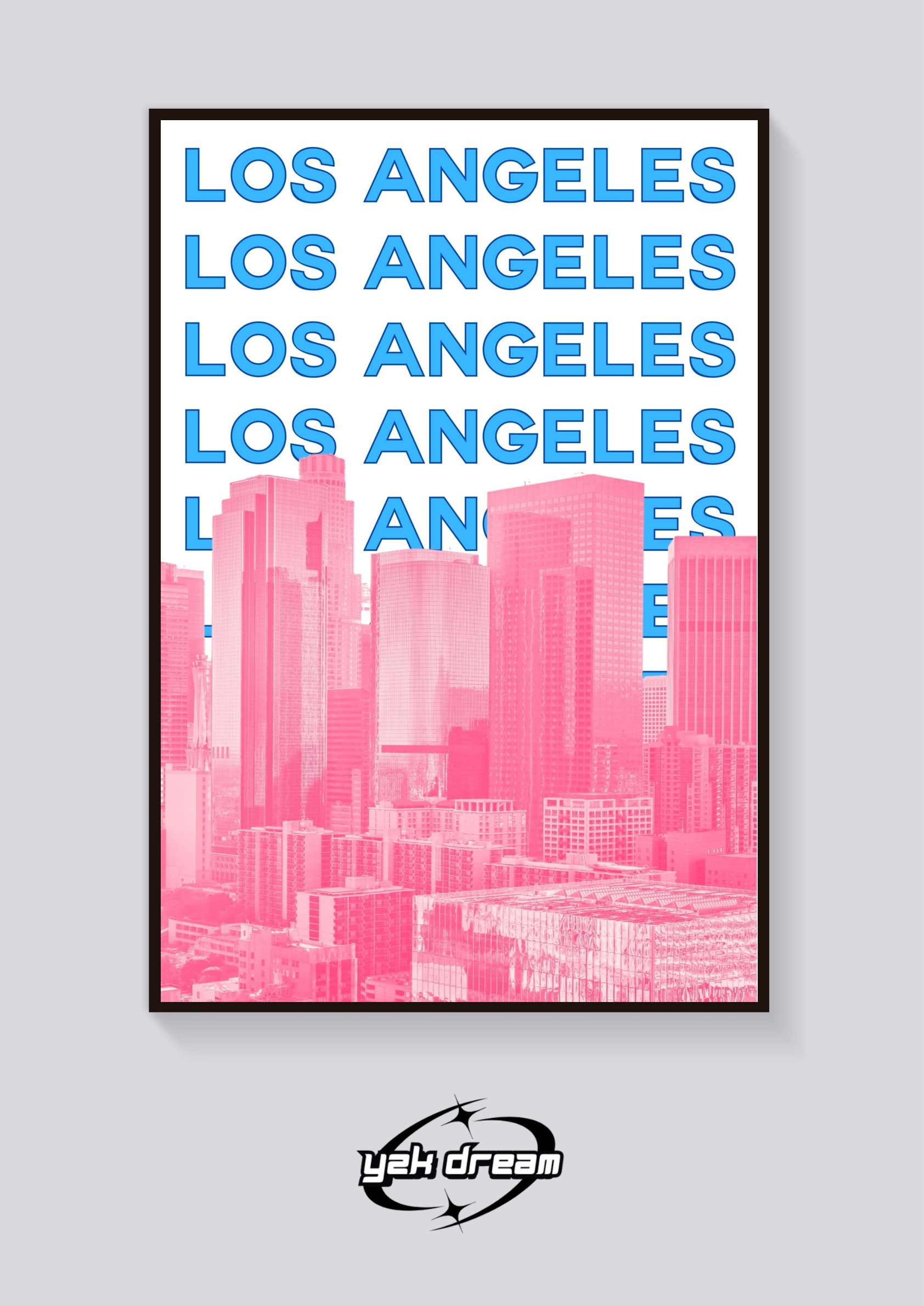 Preppy Downtown Los Angeles Retro Poster