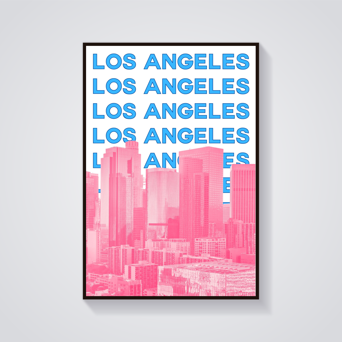 Preppy Downtown Los Angeles Retro Poster