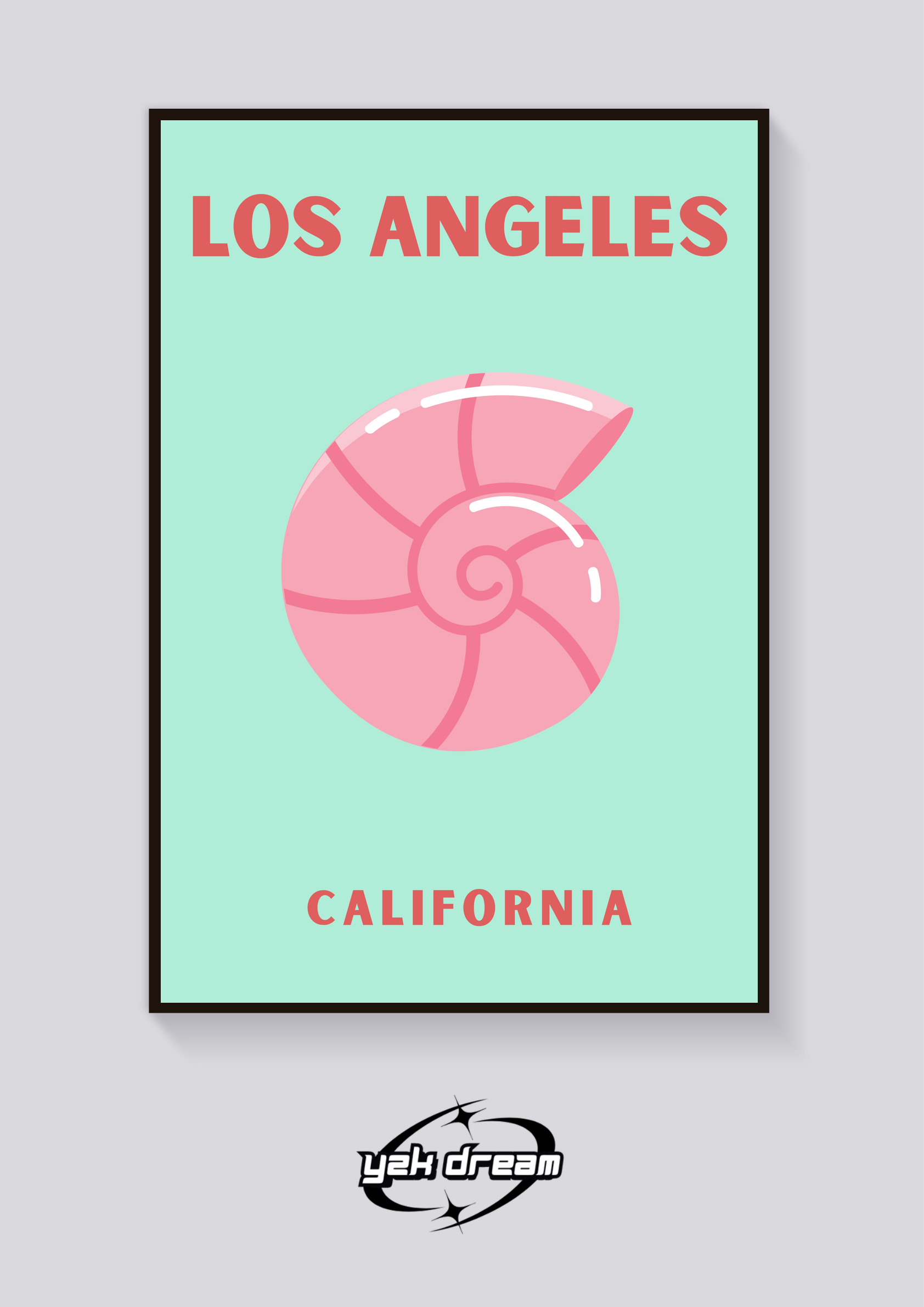 Preppy Los Angeles Seashell Poster