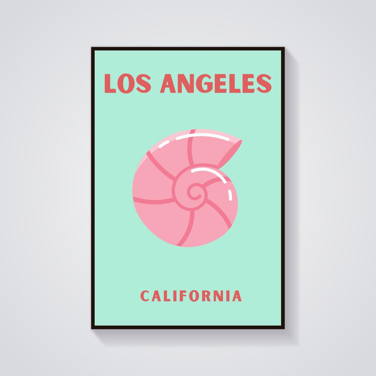 Preppy Los Angeles Seashell Poster