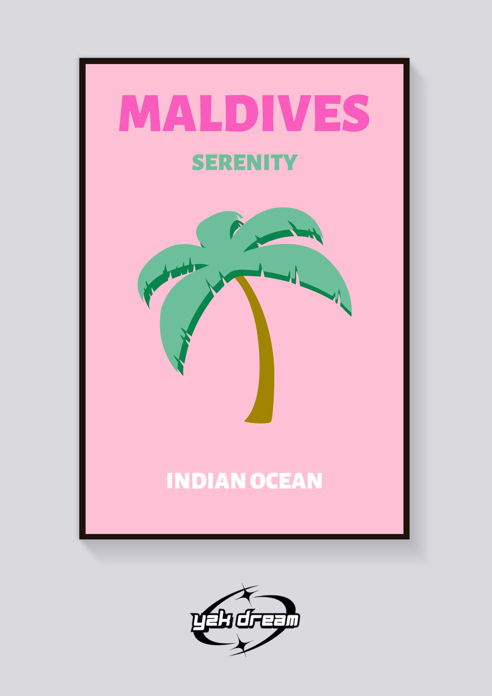 Preppy Maldives Palm Beach Poster