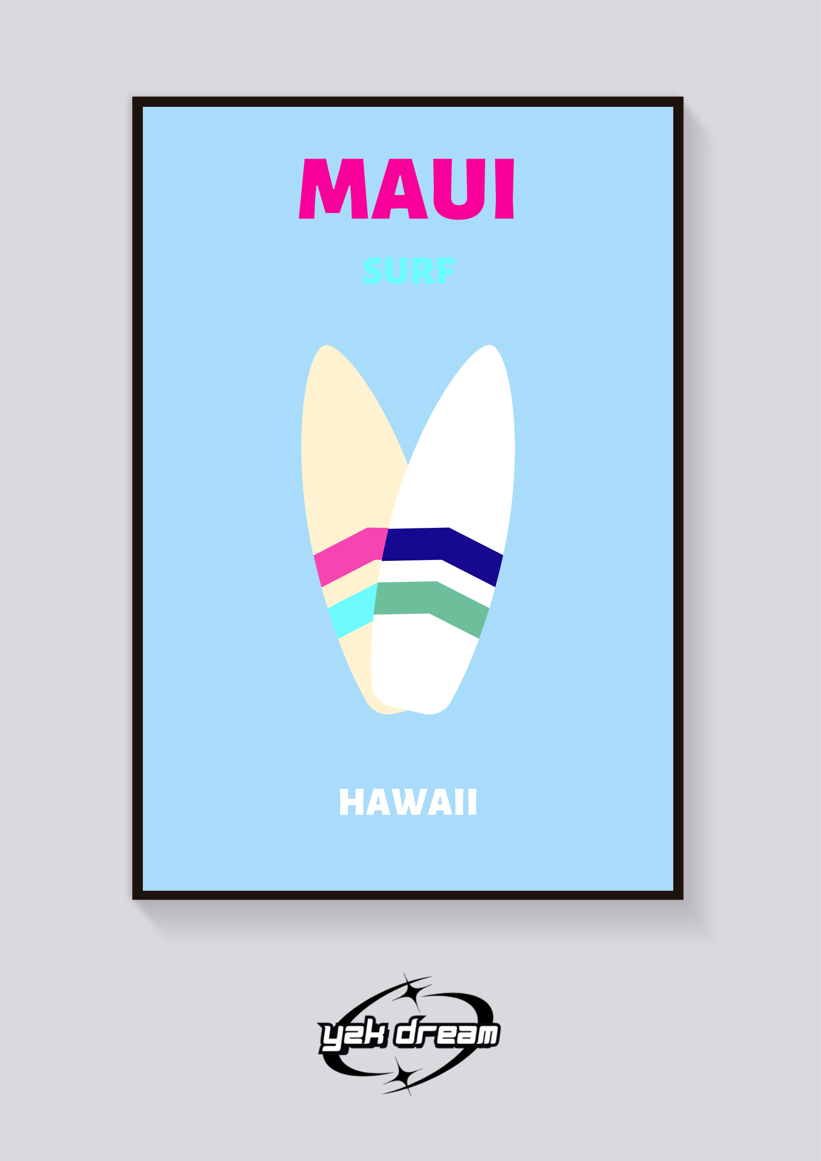 Preppy Maui Surfboards Hawaii Poster