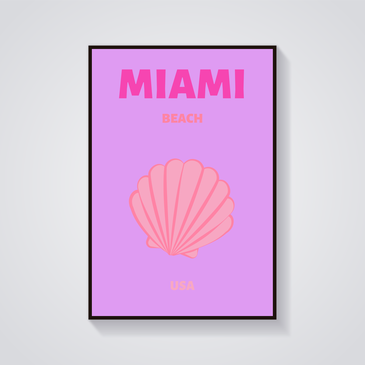 Preppy Miami Beach Seashell Poster