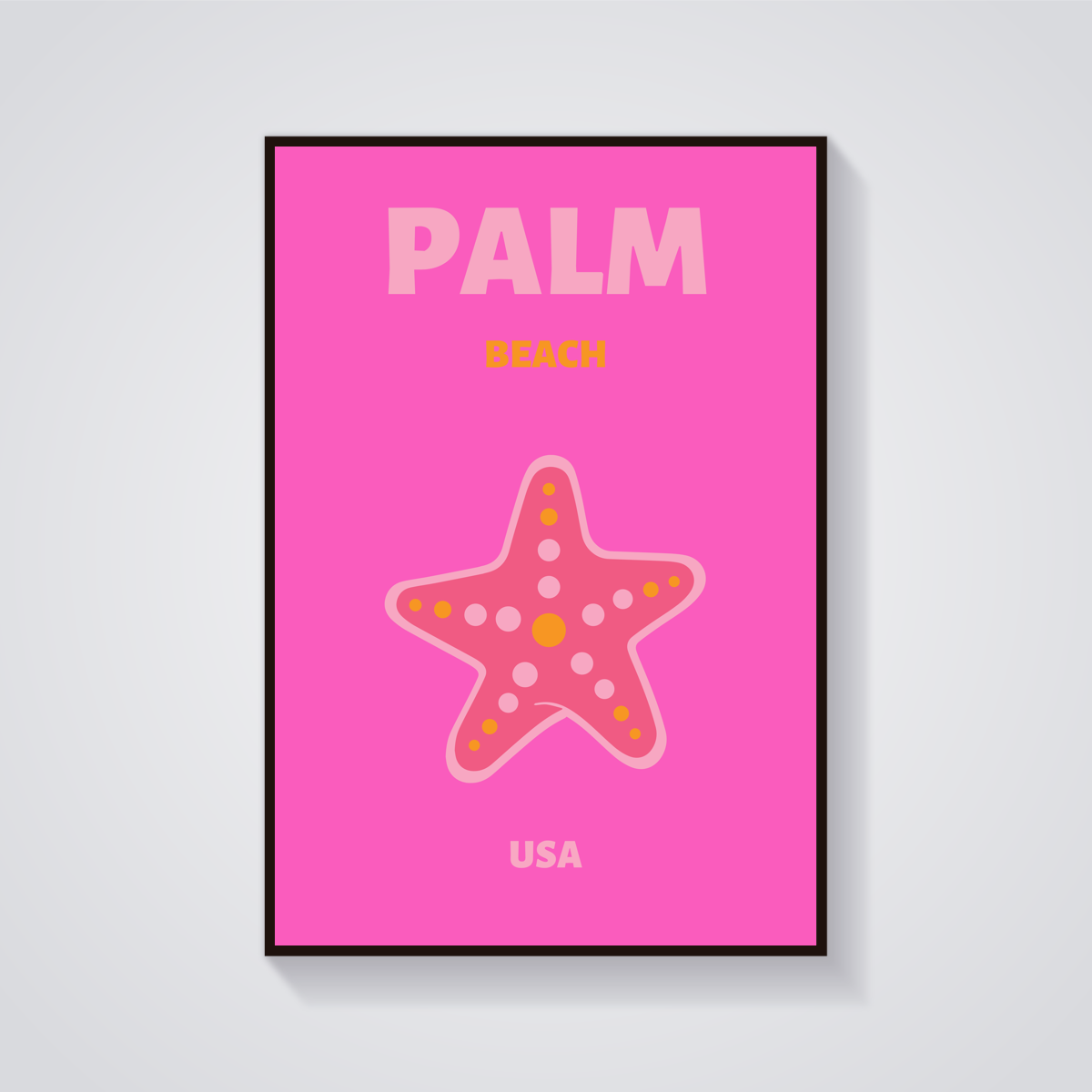 Preppy Palm Beach Starfish Poster