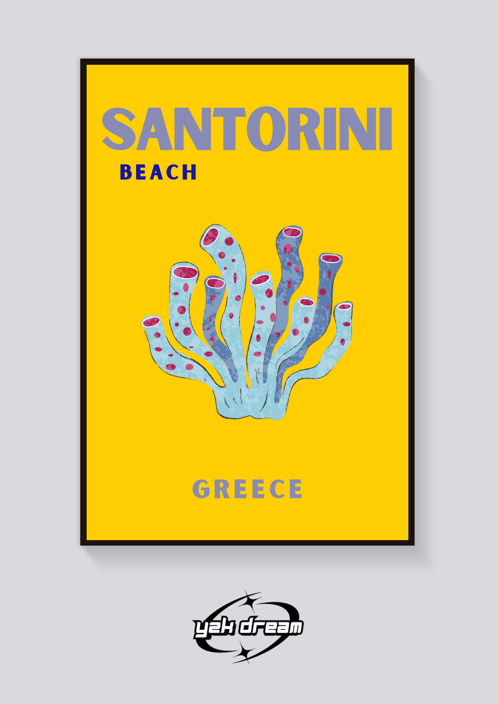 Preppy Santorini Coral Poster