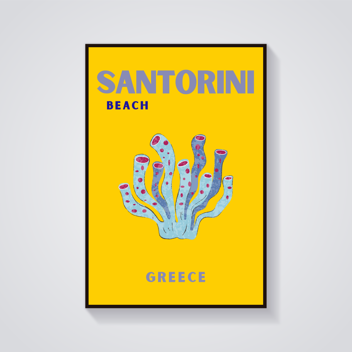 Preppy Santorini Coral Poster