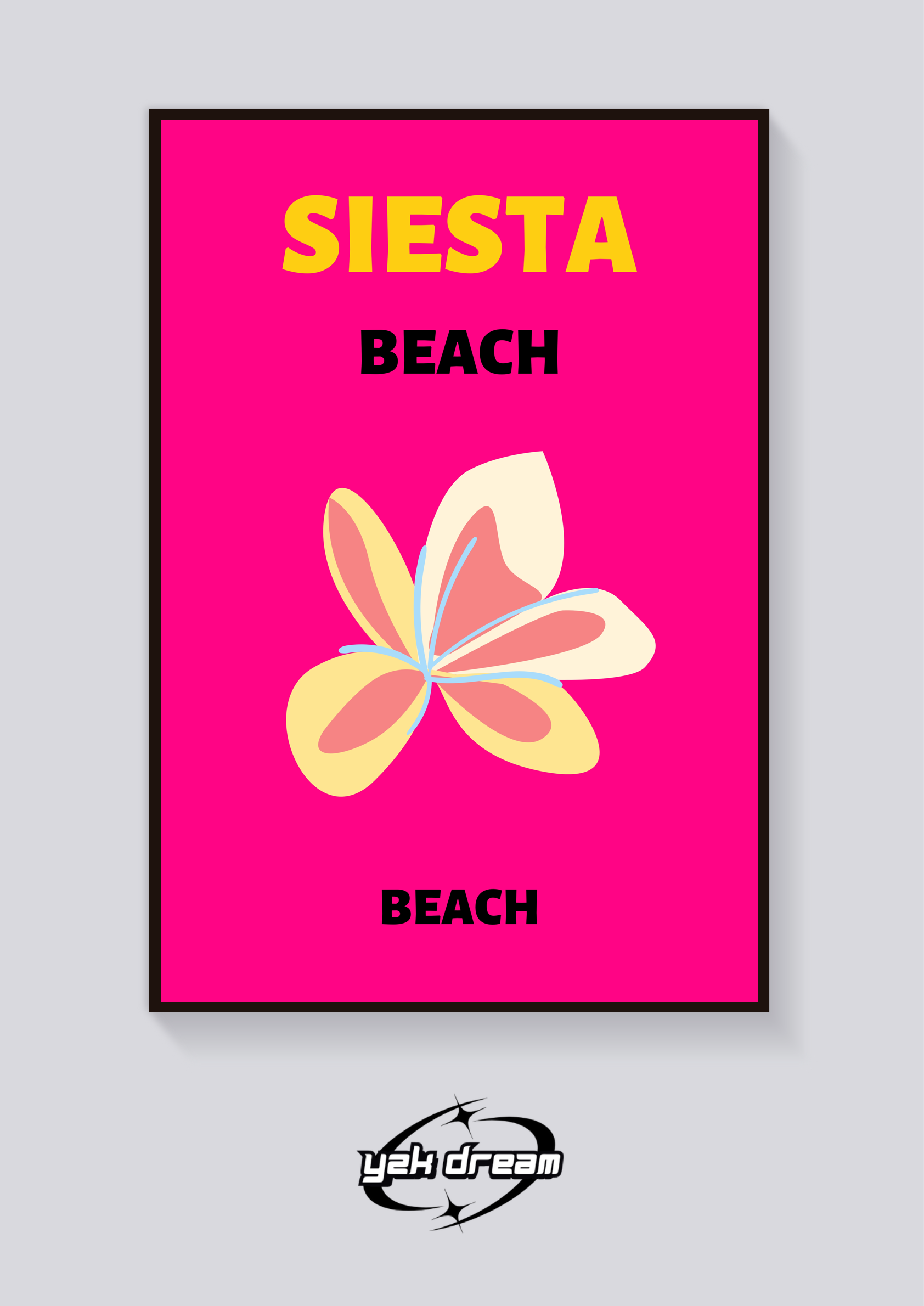 Preppy Siesta Beach Flower Poster