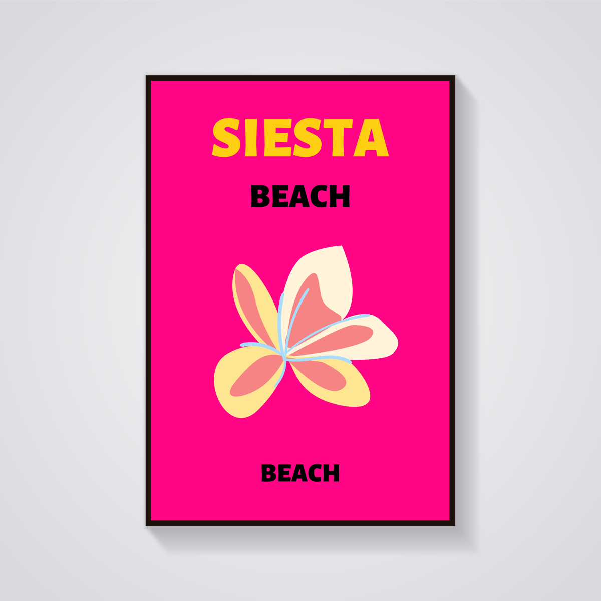 Preppy Siesta Beach Flower Poster