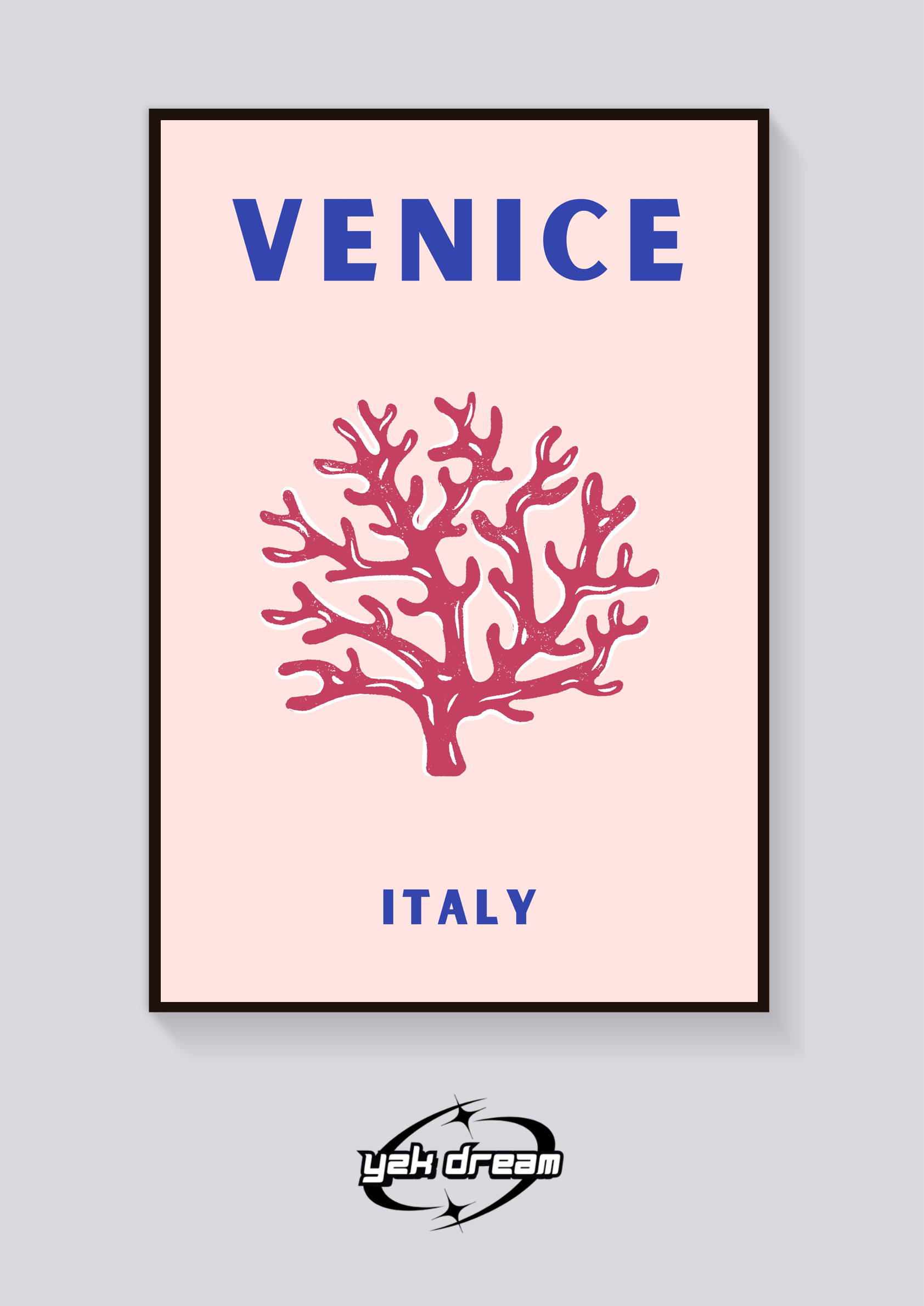 Preppy Venice Coral Poster