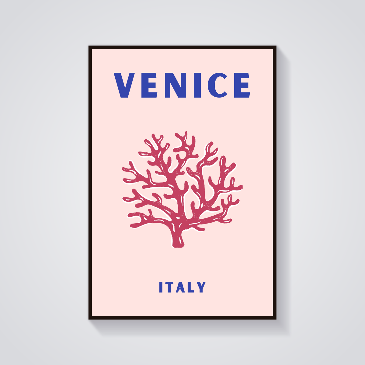 Preppy Venice Coral Poster