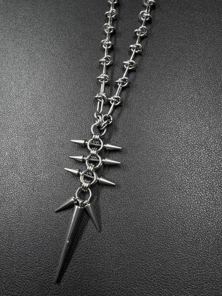 Punk Y2K Grunge Rock Spike Pendant Chain Necklace