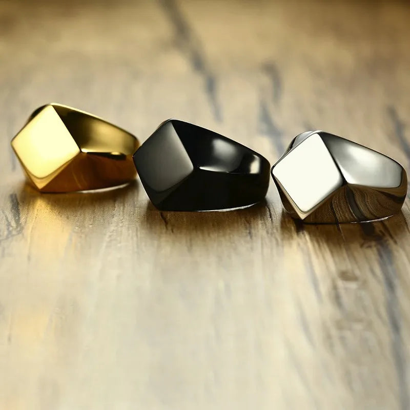 Quadrangle Flat Top Signet Ring