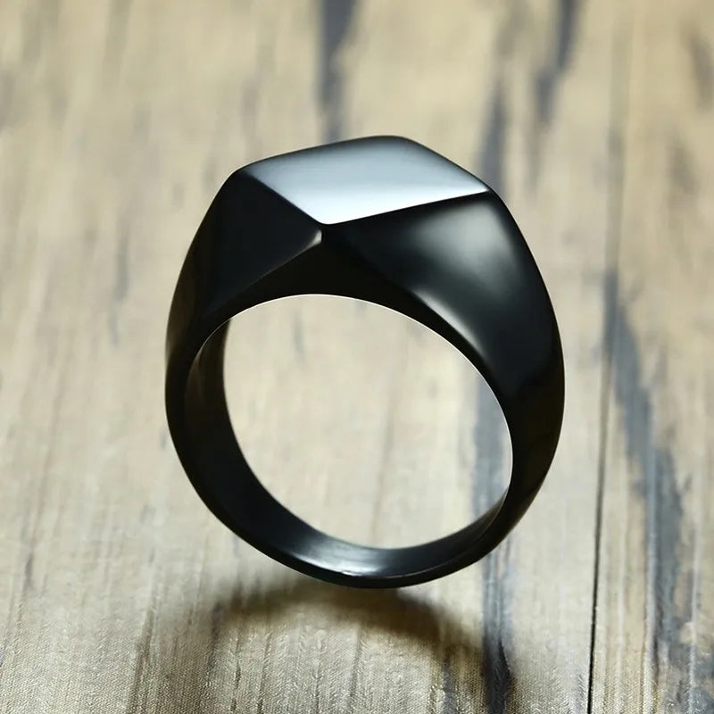 Quadrangle Flat Top Signet Ring